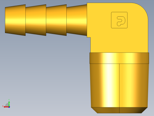 倒齿式工业管接头Hose Barb 90Deg Elbow to Male Pipe 129HB-4-4后视缩略图