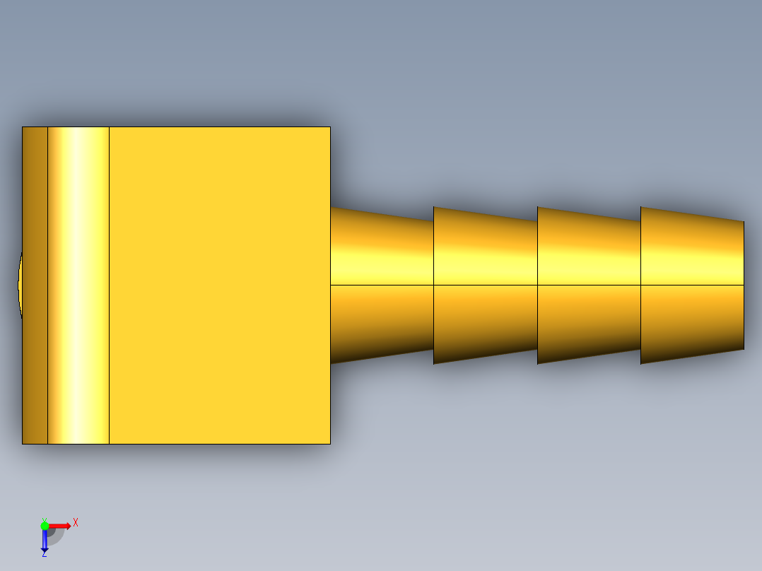 倒齿式工业管接头Hose Barb 90Deg Elbow to Male Pipe 129HB-4-4俯视图