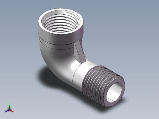 弯头-等径内外丝 DN10正等轴测缩略图