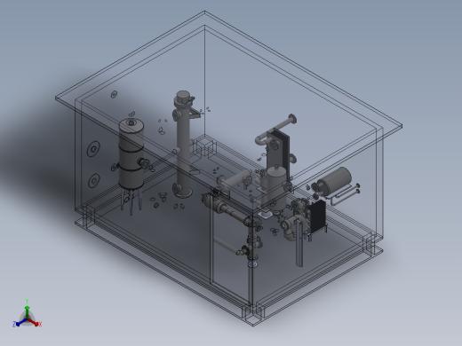 换热系统模型正等轴测缩略图
