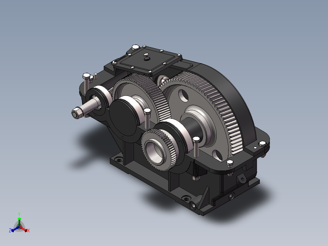 减速器（全套模型图纸）正等轴测图