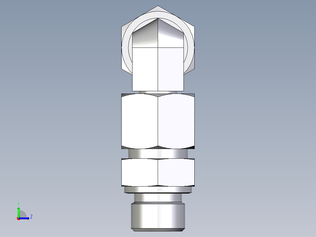 卡套式工业通用硬管接头EO_Assembled_adjustable_standpipe_elbow_EVW14SM71左视图