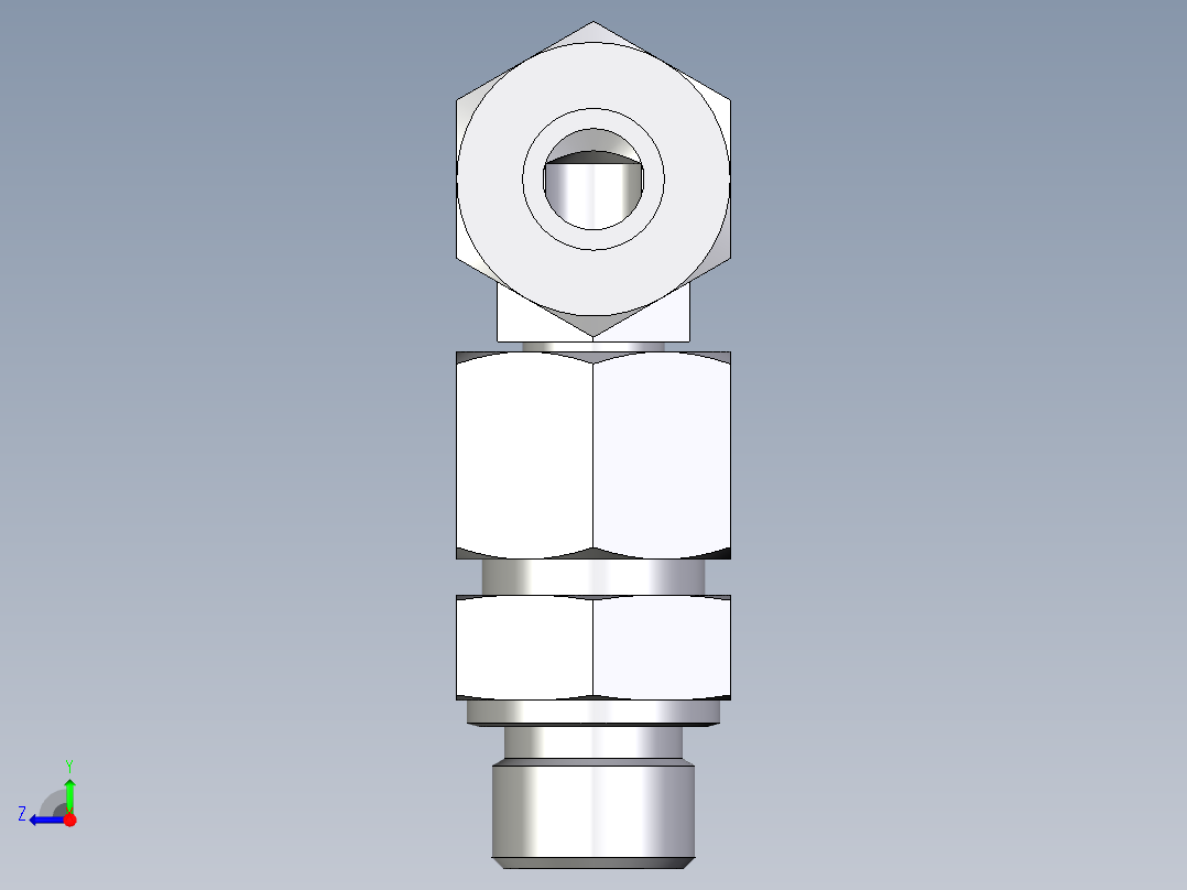 卡套式工业通用硬管接头EO_Assembled_adjustable_standpipe_elbow_EVW14SM71右视图