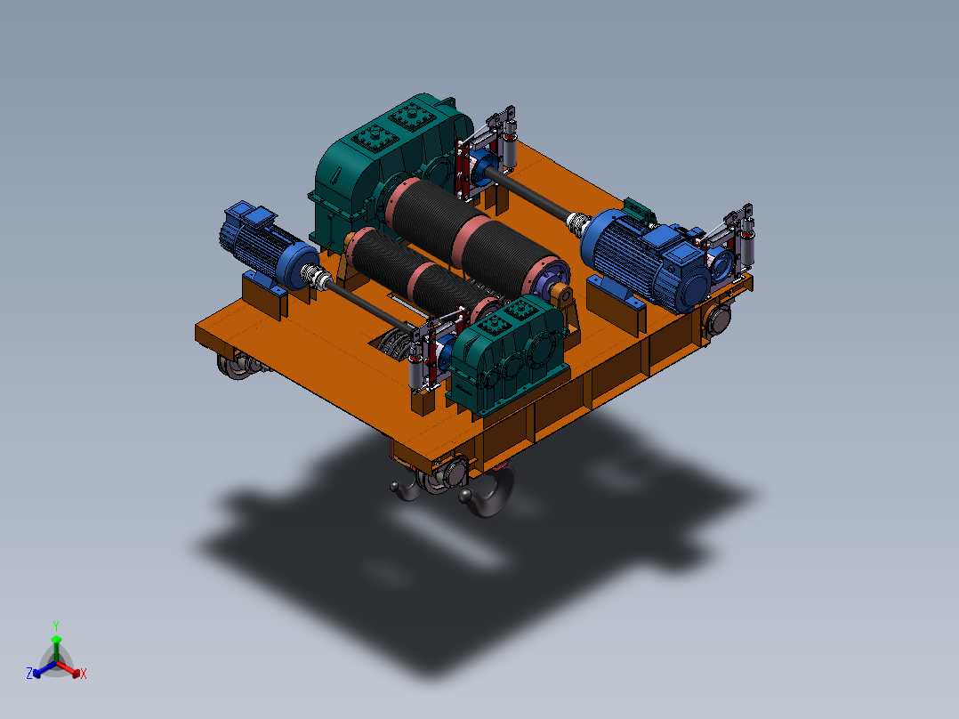 桥式起重机sw16可编辑正等轴测图