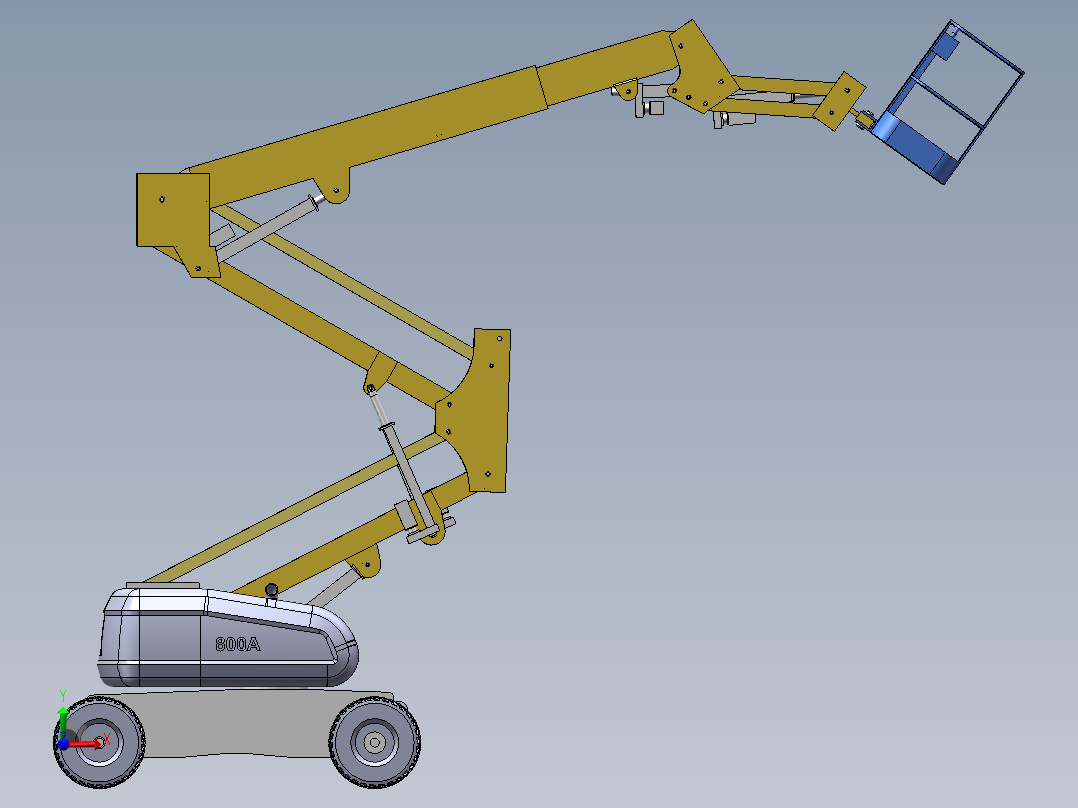 曲臂式高空作业平台举升装置前视图