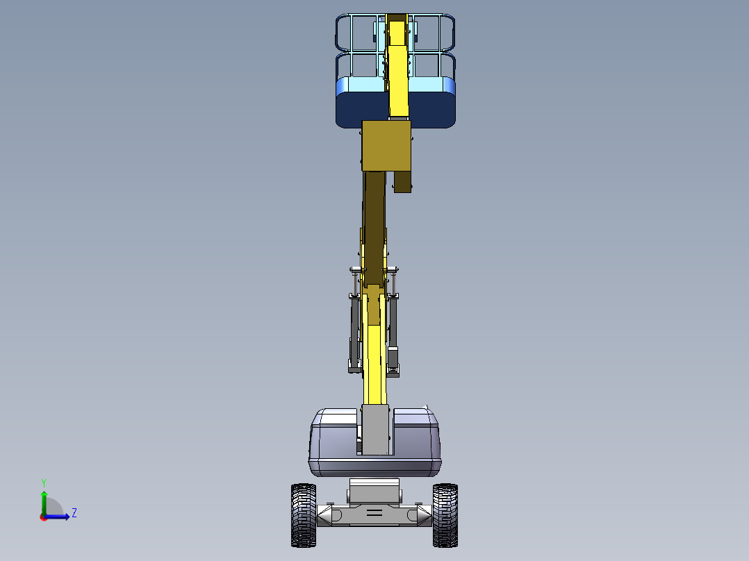 曲臂式高空作业平台举升装置左视图
