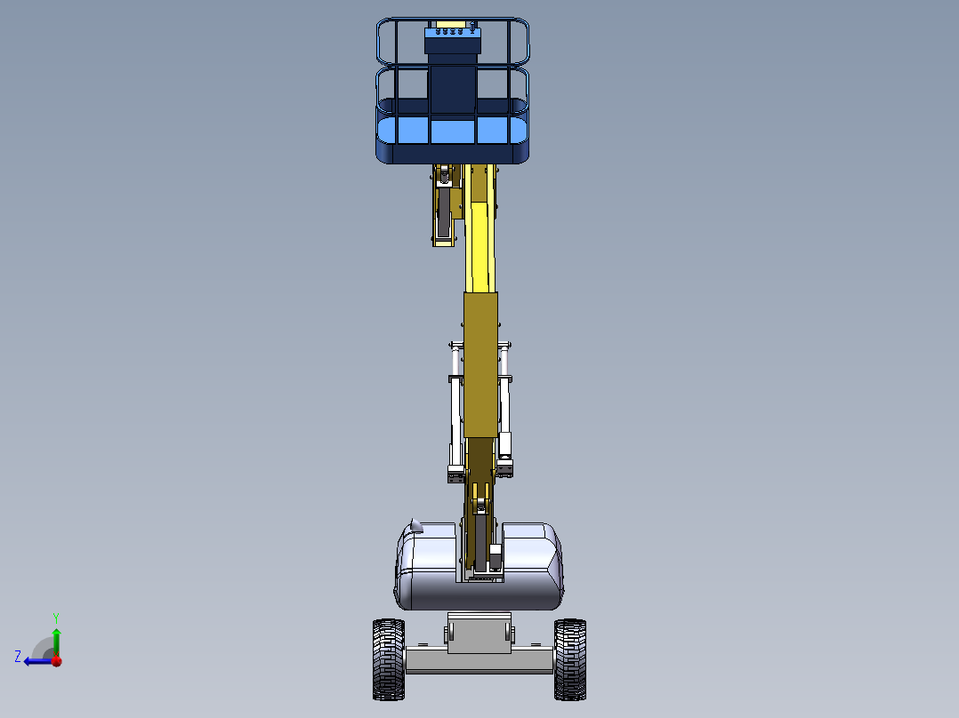 曲臂式高空作业平台举升装置右视图
