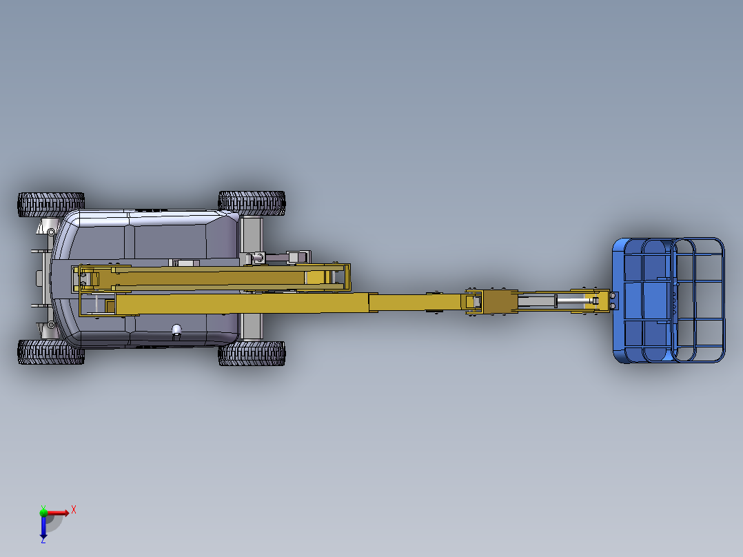 曲臂式高空作业平台举升装置俯视图