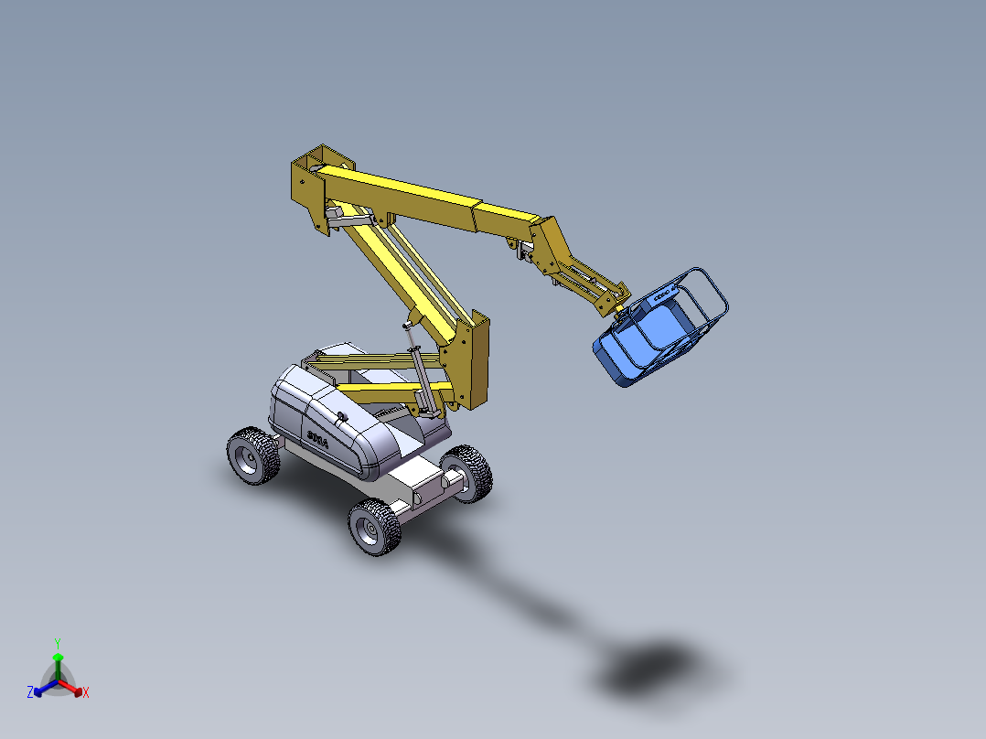 曲臂式高空作业平台举升装置正等轴测图