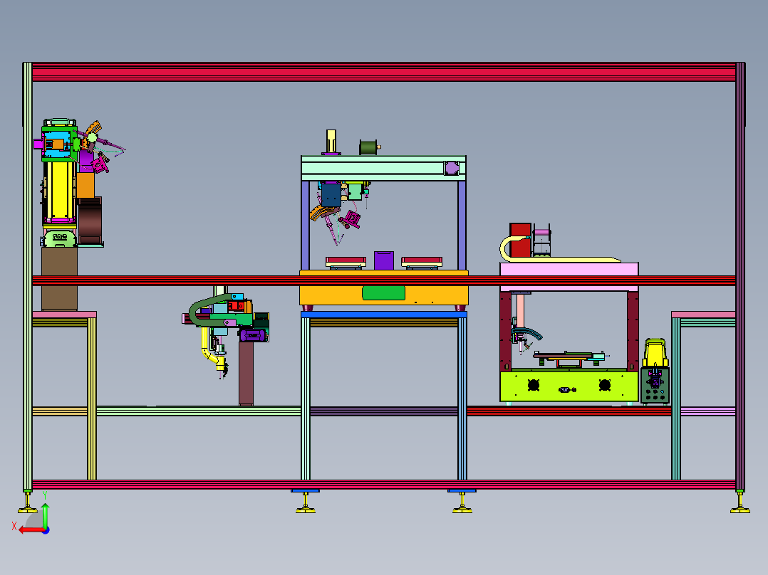 电子生产线焊锡修补工作台后视图
