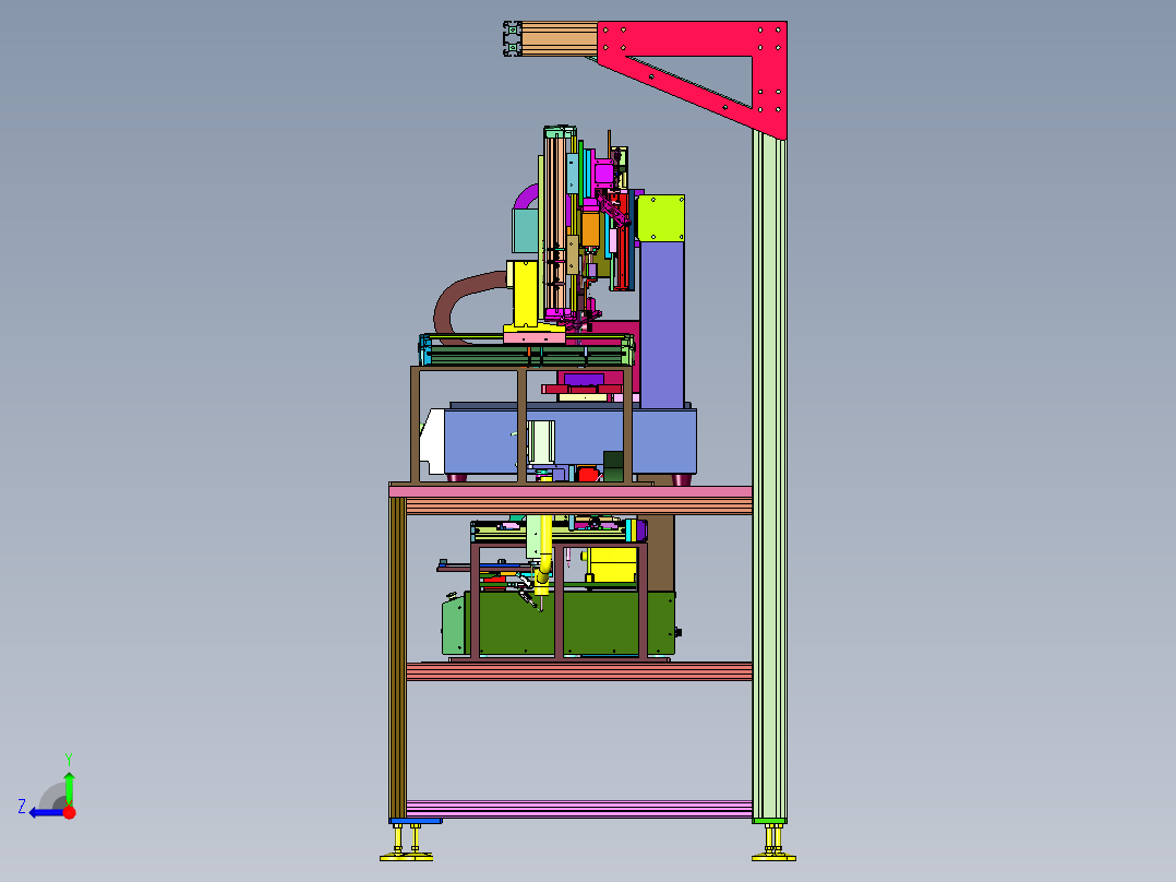 电子生产线焊锡修补工作台右视图