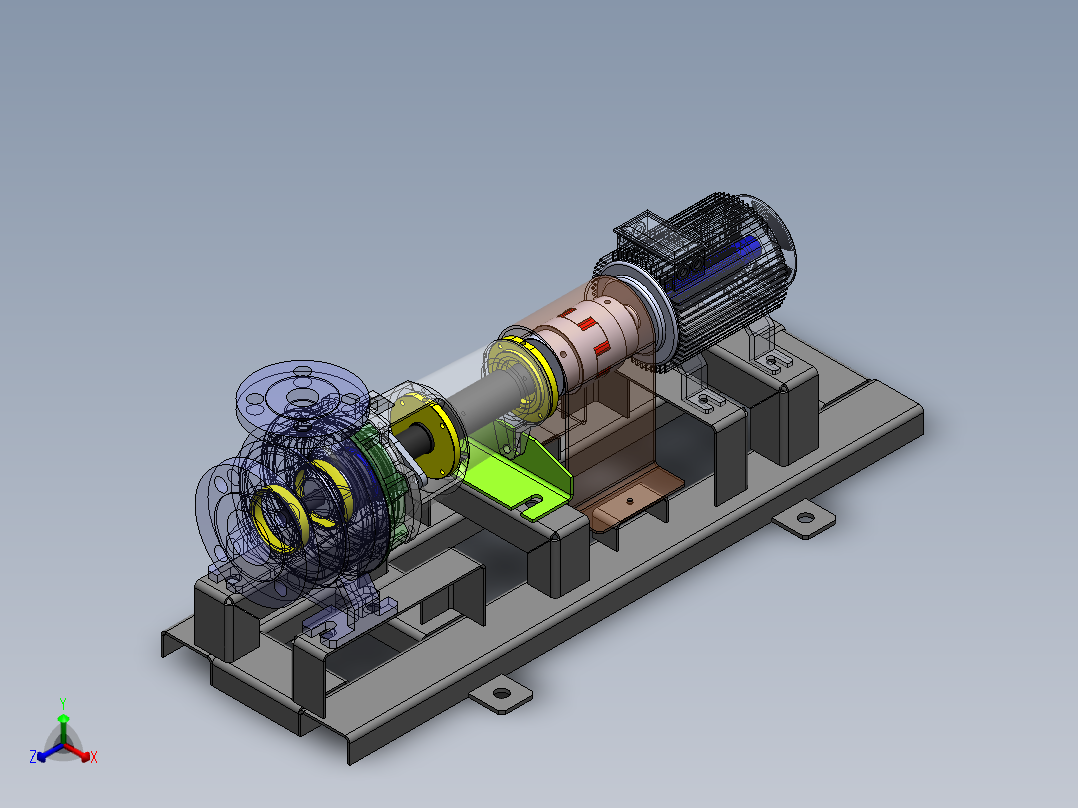 泵、水泵(61)正等轴测图