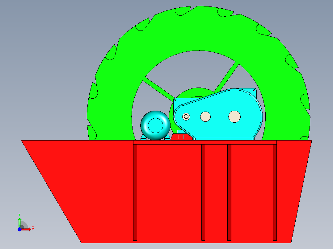 轮式洗砂机前视图