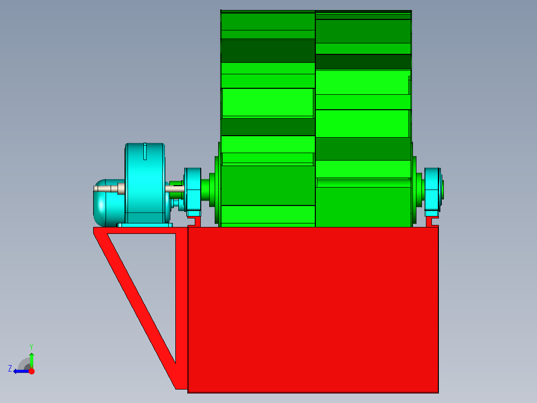 轮式洗砂机右视图
