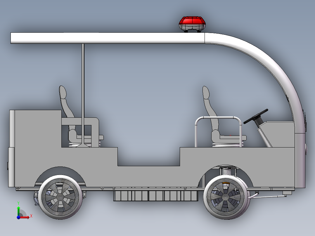 电动巡逻车3D前视图