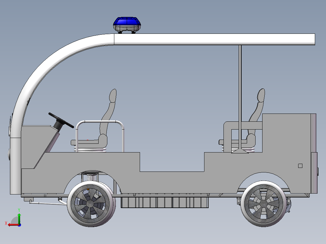 电动巡逻车3D后视图