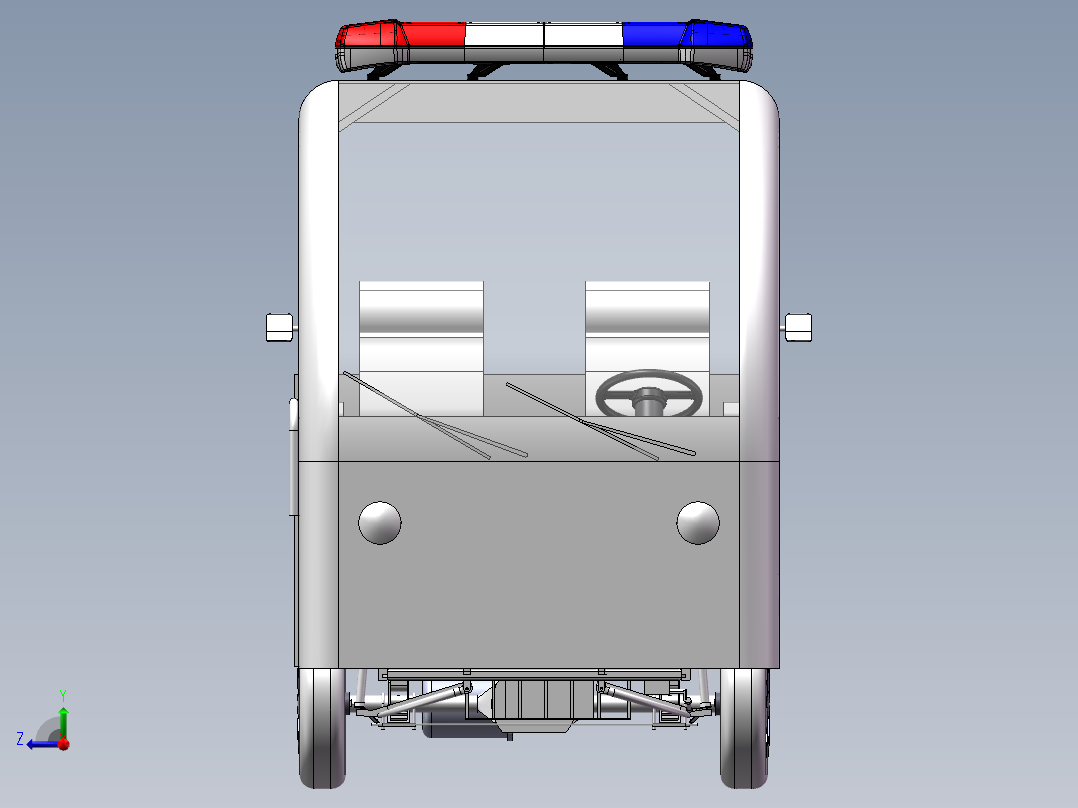 电动巡逻车3D右视图
