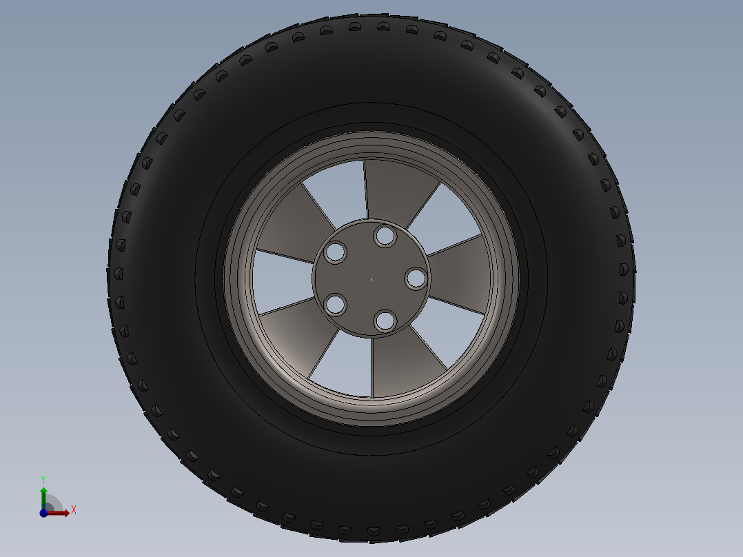 汽车轮胎前视图