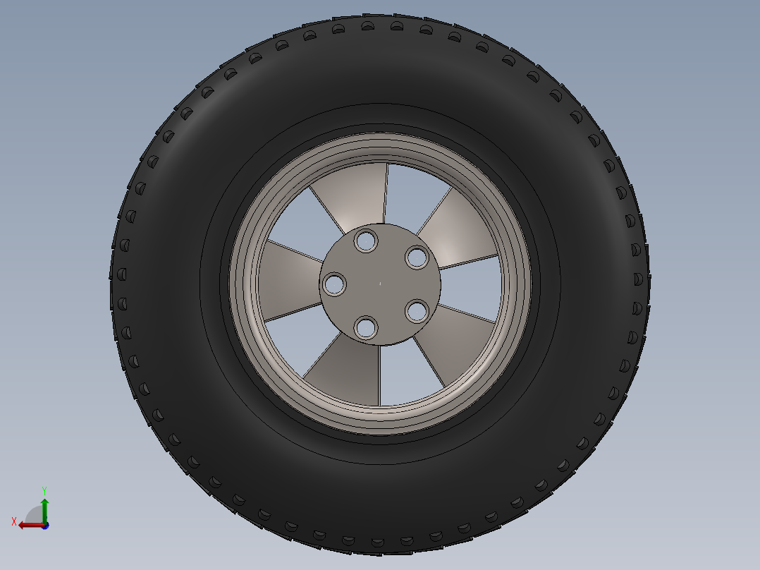 汽车轮胎后视图