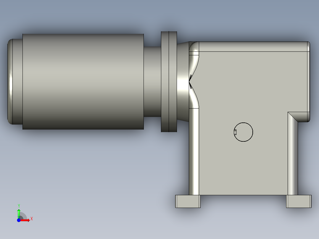 蜗轮蜗杆减速箱WPDS-100+2HP马达装配体前视图