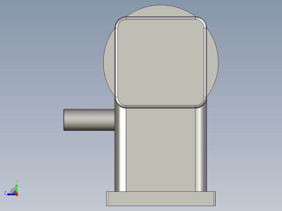 蜗轮蜗杆减速箱WPDS-100+2HP马达装配体右视图