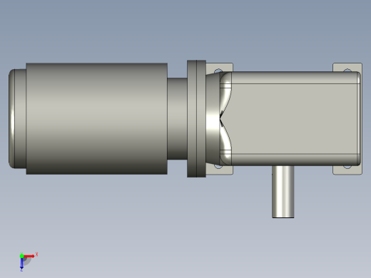 蜗轮蜗杆减速箱WPDS-100+2HP马达装配体俯视缩略图