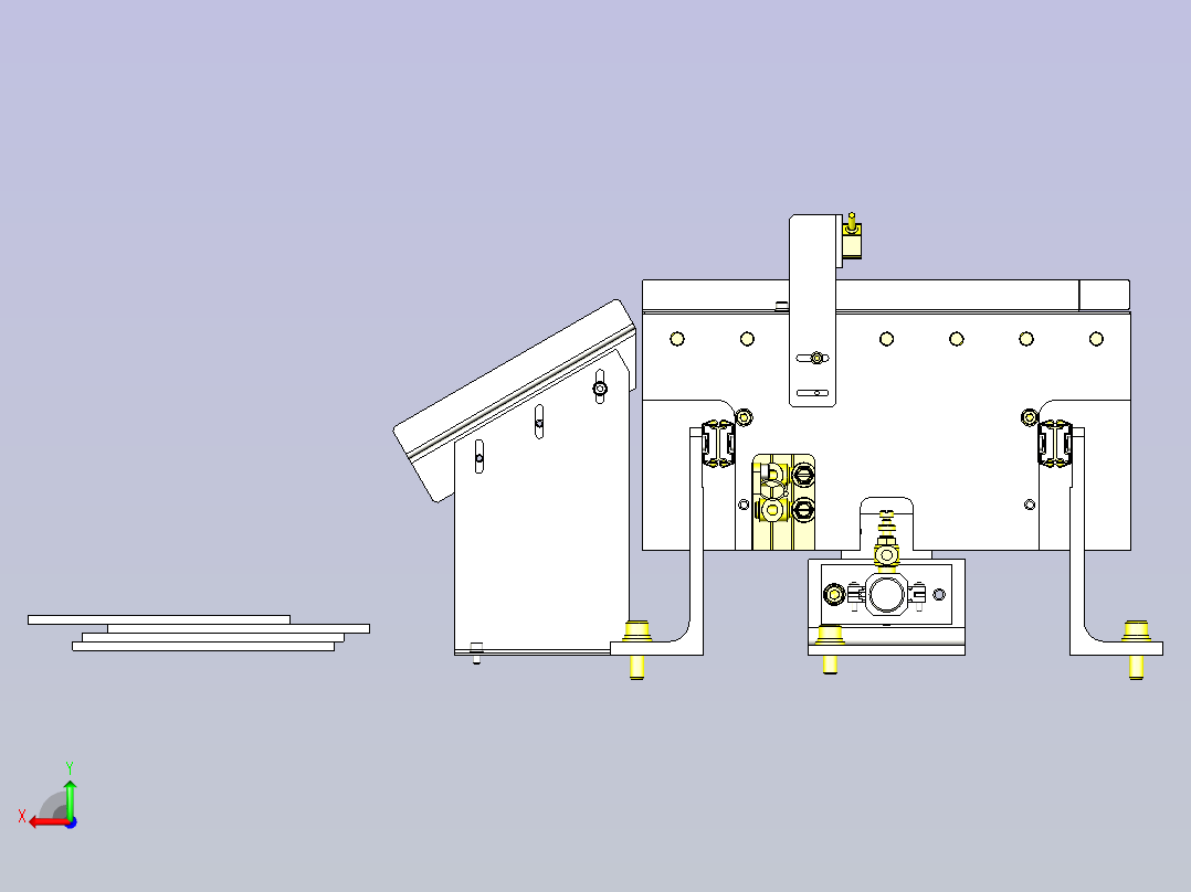 一款传送线NG排出机构3D图纸后视图