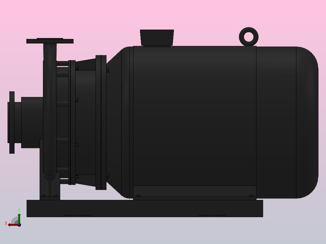南方泵NIS，NISF泵外形（65-40-315）22kW-2极后视图