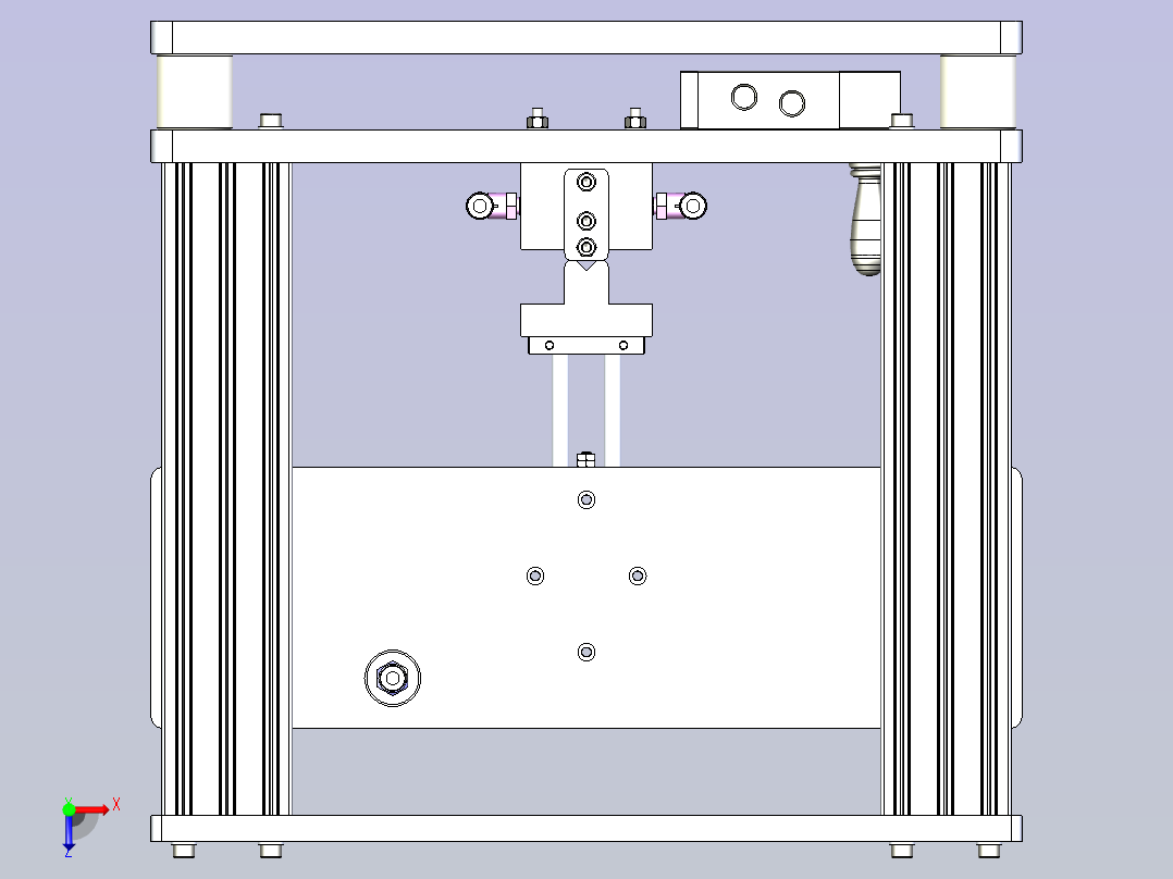 一款常开常闭阀气密性测试夹具3D俯视图