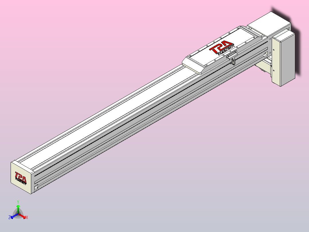 伺服电机集成皮带传动直线执行器TPA-OCB-120-224-L850-LP-P75-N3主视图