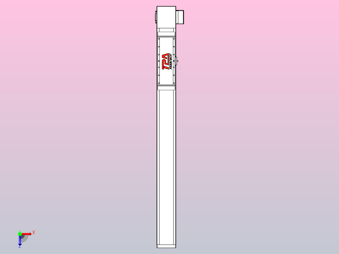 伺服电机集成皮带传动直线执行器TPA-OCB-120-224-L850-LP-P75-N3俯视图