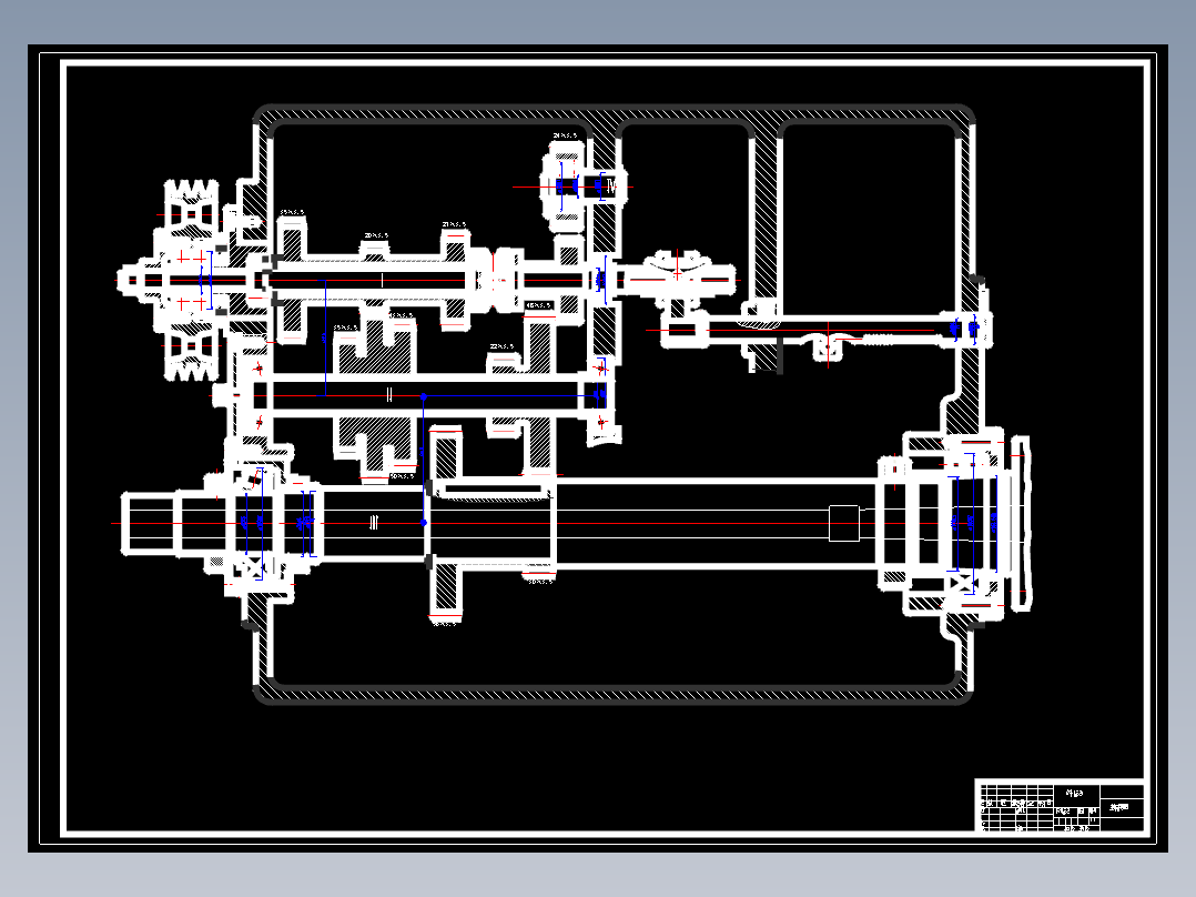 车床主轴箱展开图纸