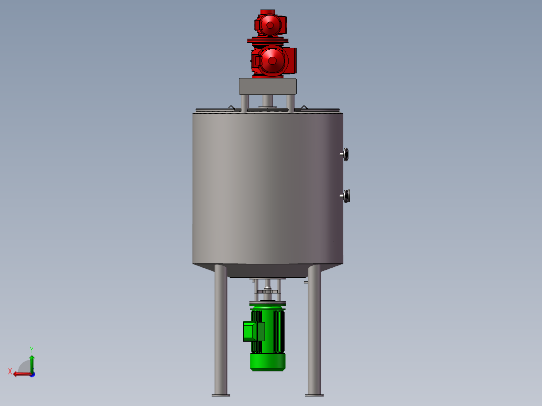 混料机搅拌机3D图纸 H892后视图