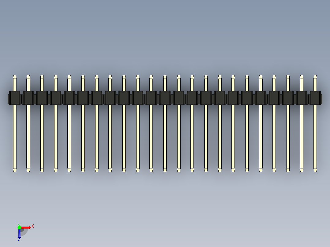彩色公头100mil（2.54mm）系列-DS1021_black_2x23p_100mil_Type5_rev1.0俯视图