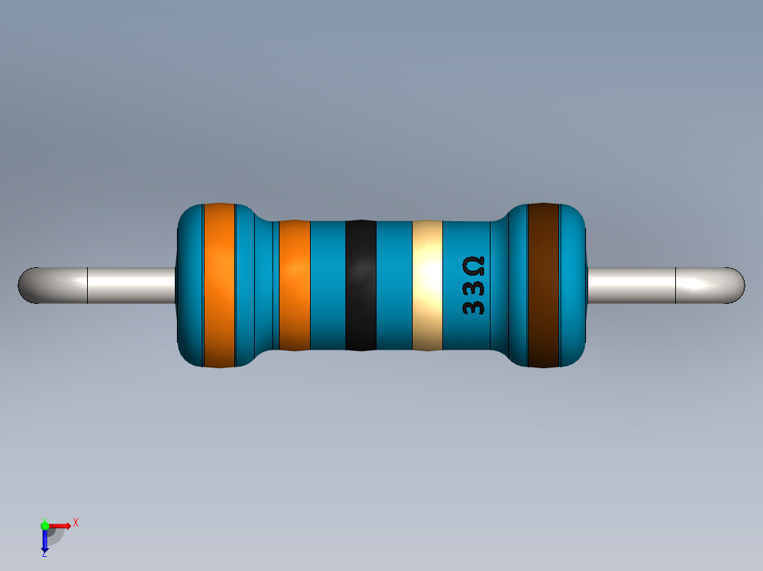 电容器 二极管 电阻器-Resistor 33 Ohm Blue俯视图