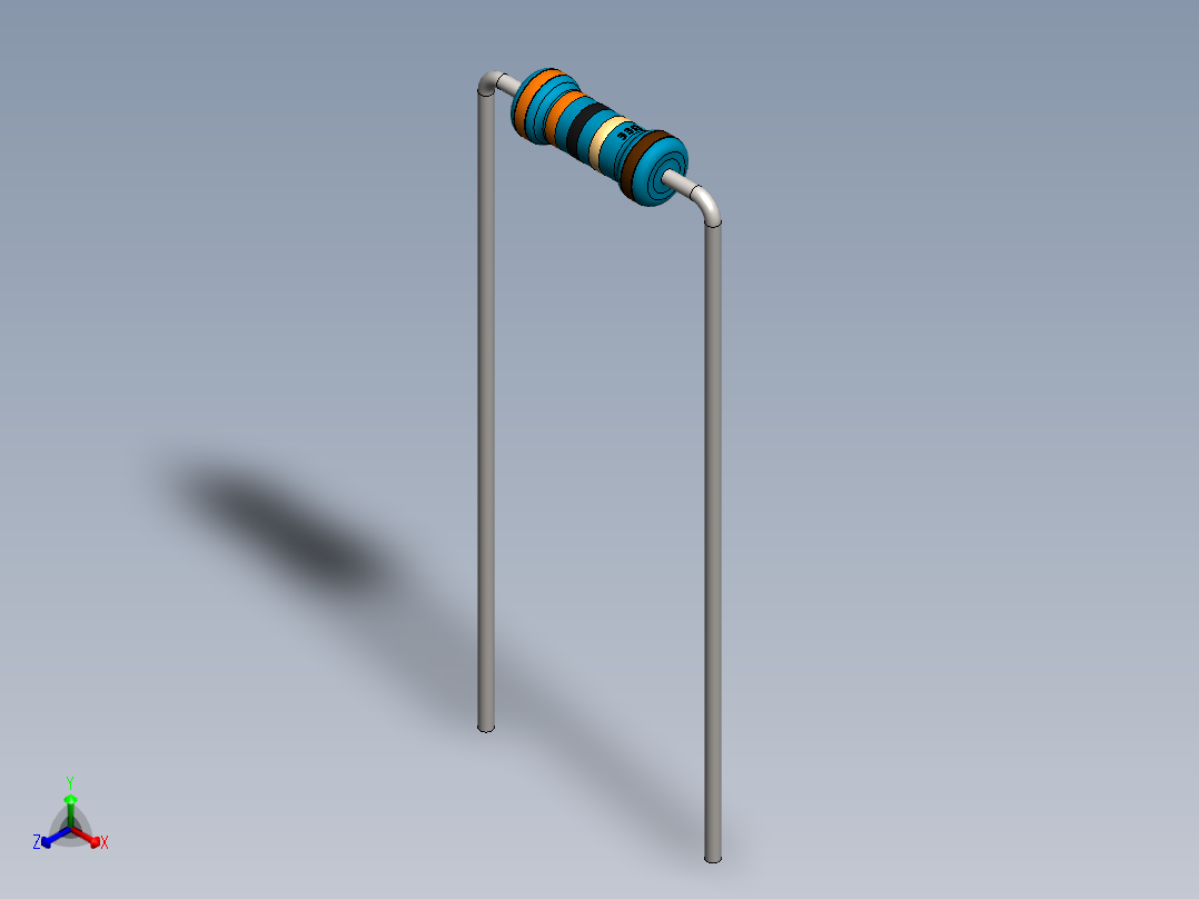 电容器 二极管 电阻器-Resistor 33 Ohm Blue正等轴测图