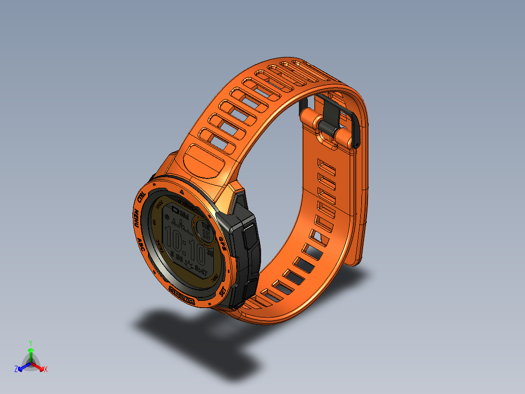 佳明本能太阳能运动手表正等轴测图