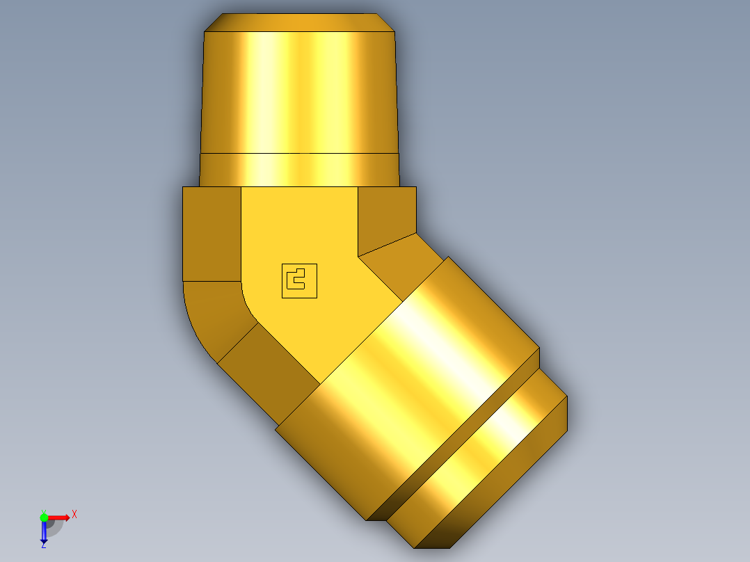 扩口式工业通用硬管接头45Deg Elbow 159F-12-8俯视图