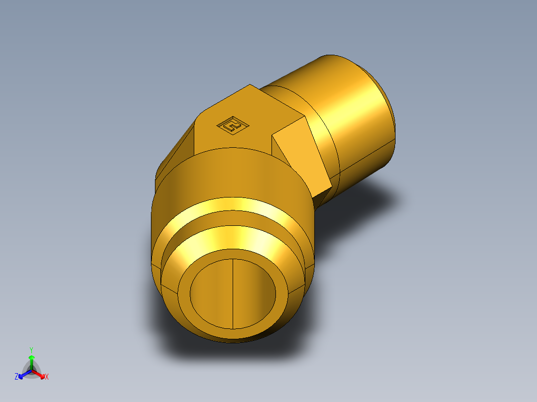 扩口式工业通用硬管接头45Deg Elbow 159F-12-8正等轴测图