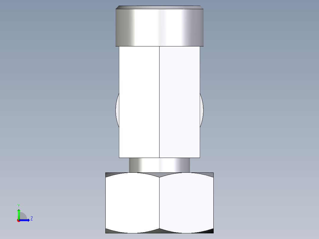 卡套式工业通用硬管接头EO_Standpipe_run_tee_EVL18LOMDCF左视图