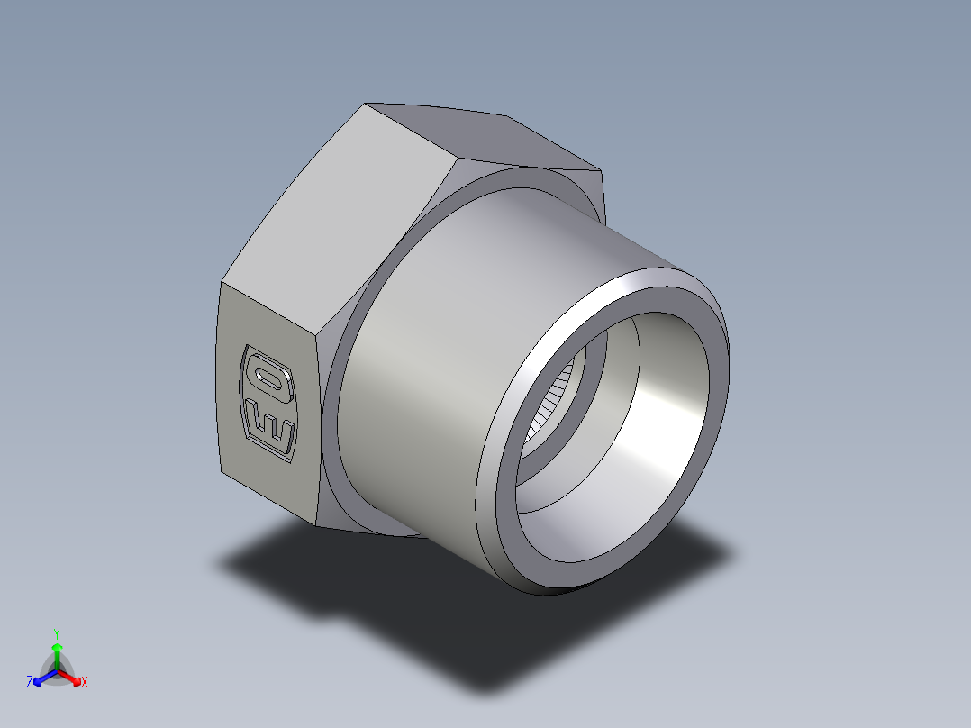 卡套式工业通用硬管接头EO_Blanking_plug_for_tube_ends_ROV16SCFX正等轴测图
