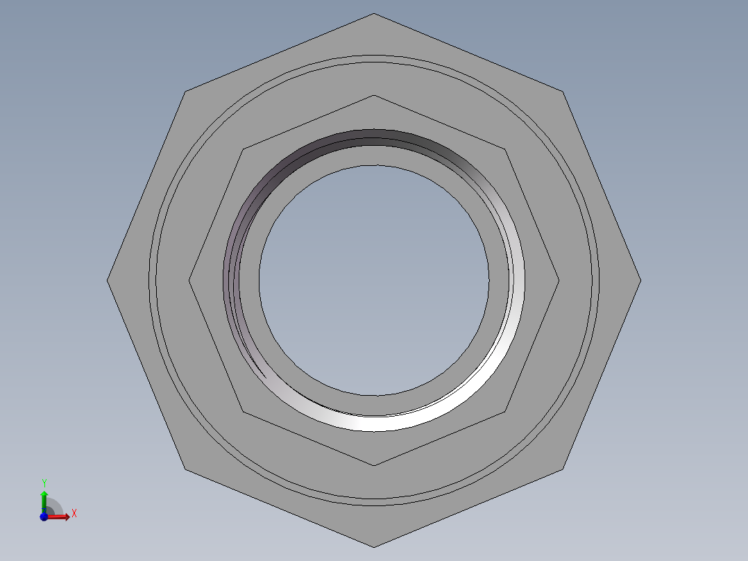 活接-等径内外丝直通 DN25前视图
