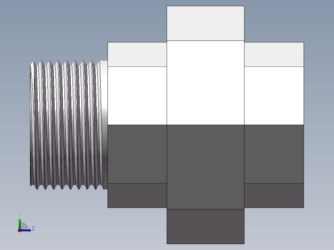 活接-等径内外丝直通 DN25左视图