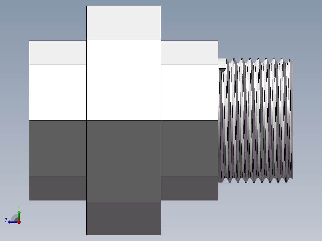 活接-等径内外丝直通 DN25右视图