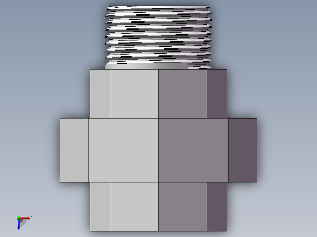 活接-等径内外丝直通 DN25俯视图