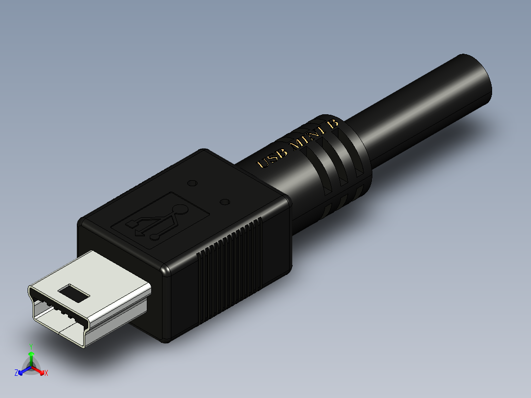 Usb迷你b线正等轴测图