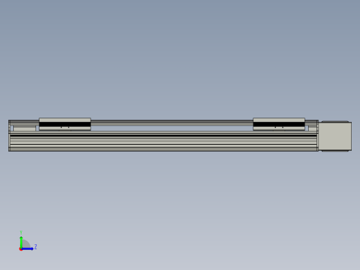 直线模组LHB17-L40-S600-L(B)设计图纸左视缩略图