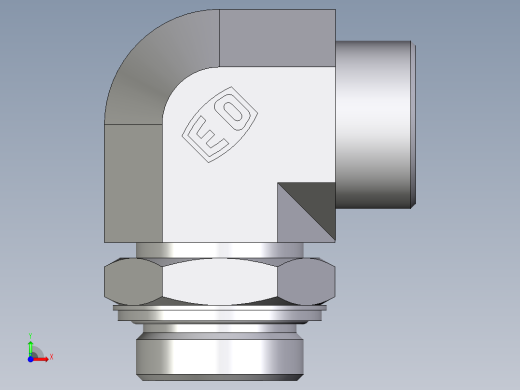 卡套式工业通用硬管接头EO_Adjustable_Locknut_elbow_WEE30SROMDCF前视缩略图