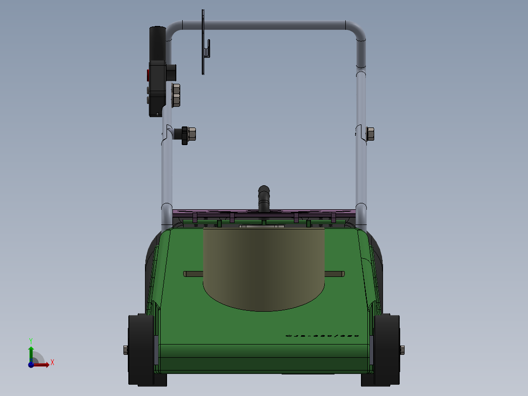 手推式割草机的设计【环保型割草机】【剪草机】【除草机】【新型创新设计】【三维SW模型】392855前视图