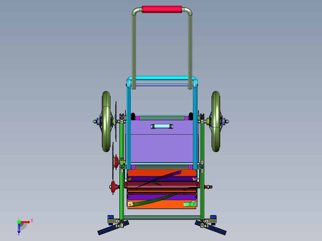 立体小型家用草坪机俯视图